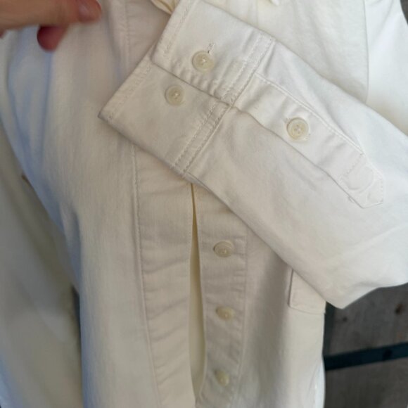 Boxy Shirt Crop Button Up Long Sleeve Top - Picture 6 of 8